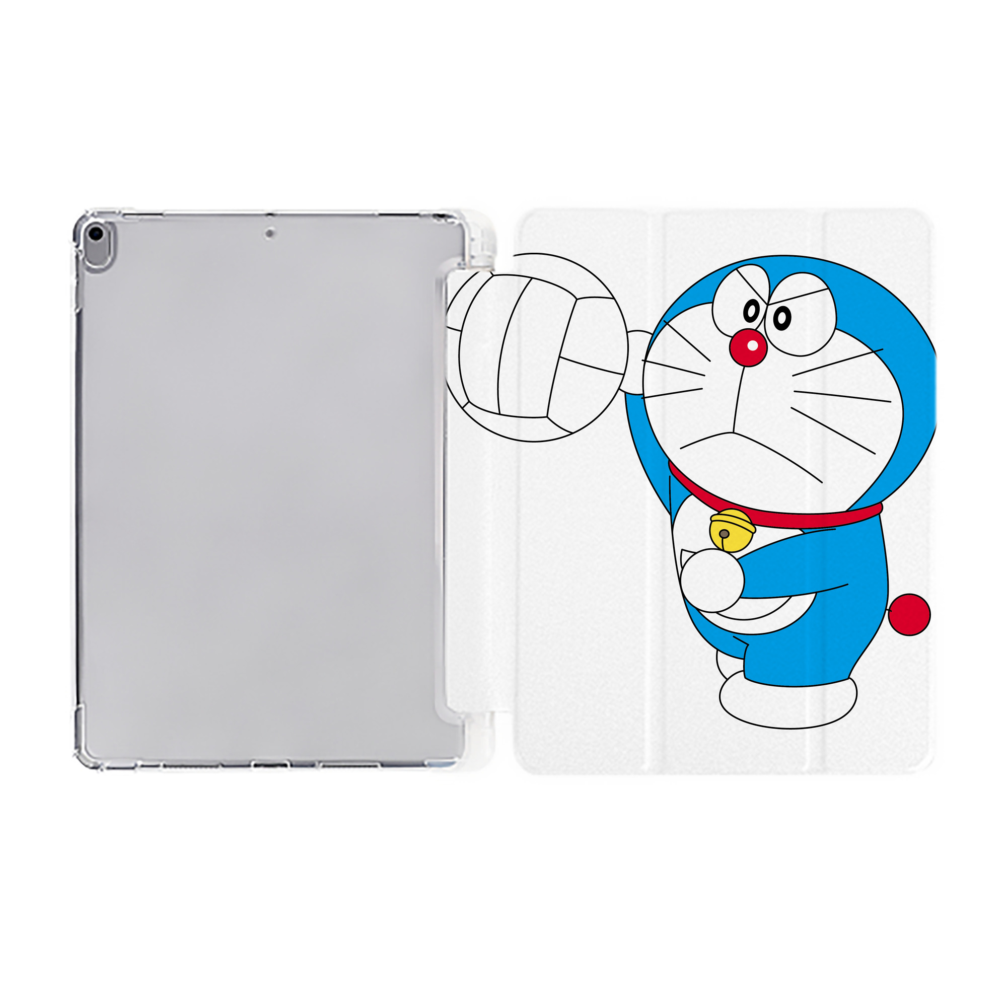 （画像用） ドラえもん Doraemon IPad ケース ペン収納付き 三つ折りスタンド PUレザー×シリコン 対応機種9.5/10.5/10.9インチ